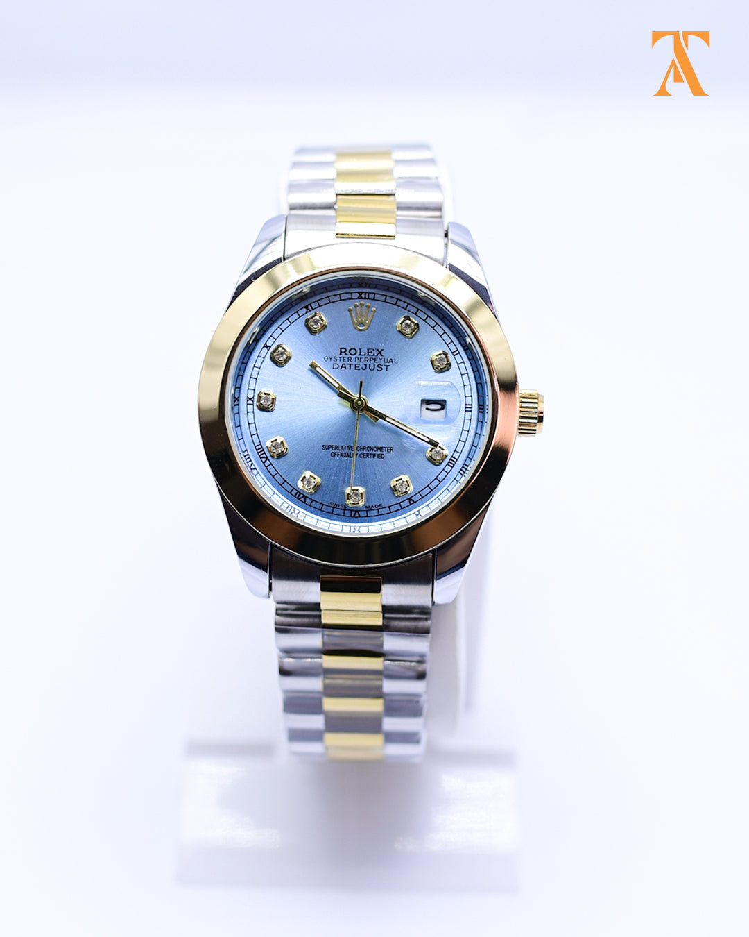 RLX Light Blue & Gold Datejust – Two Tone