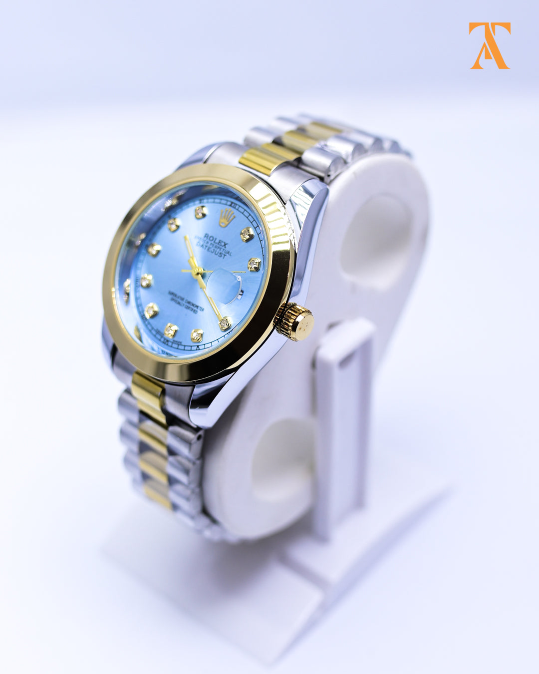RLX Light Blue & Gold Datejust – Two Tone