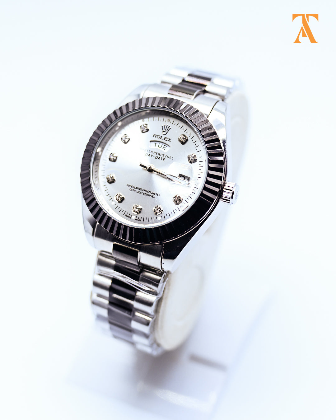 RLX Classic Date Day Watch – Silver & Black Edition